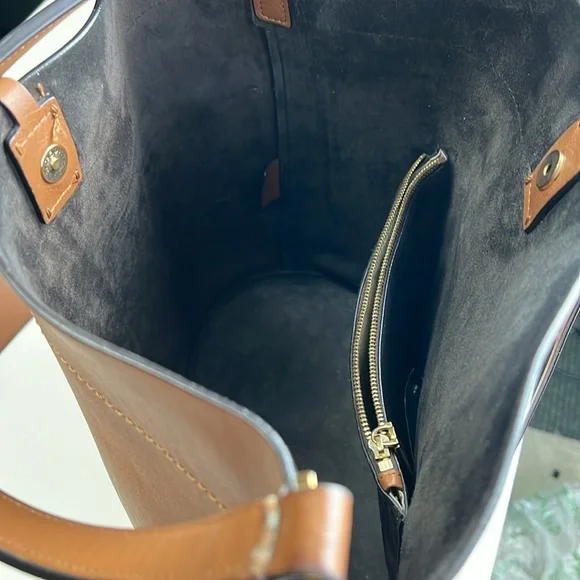 Michael Kors Collection Brown Leather Handbag Crossbody Medium Sz W Dust bag - Picture 5 of 7